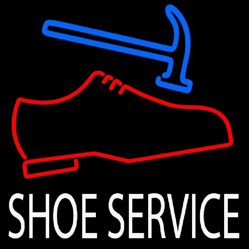 White Shoe Service Neonskylt