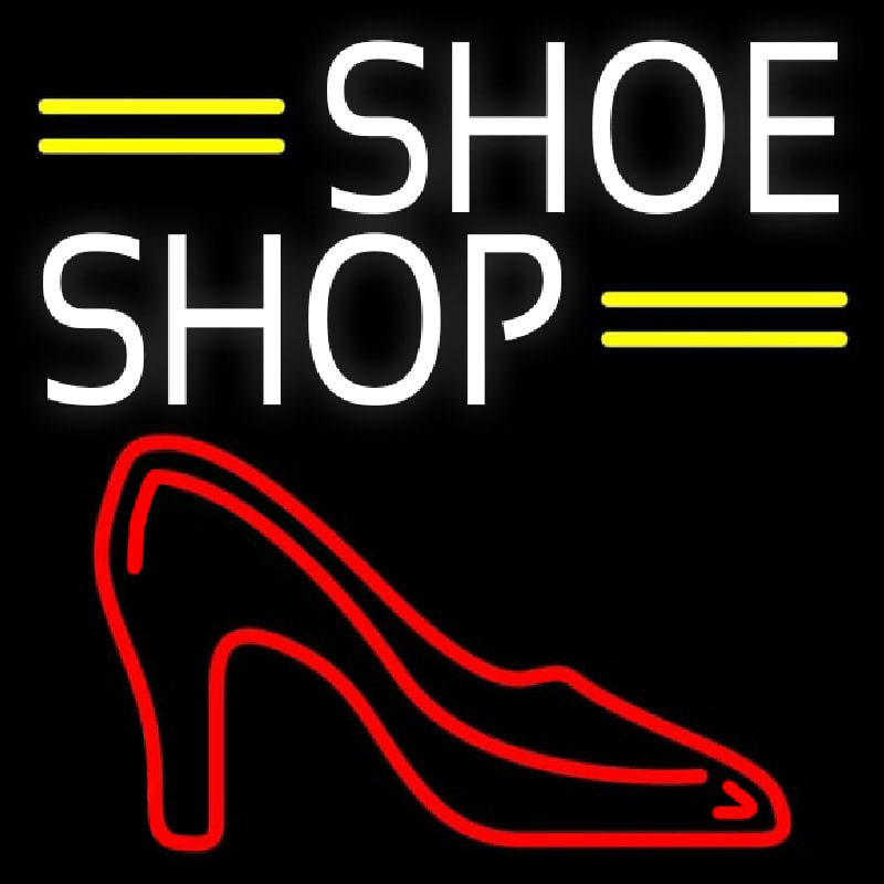 White Shoe Shop Neonskylt