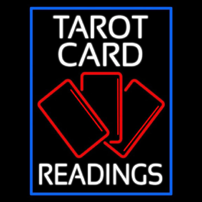 White Tarot Cards Readings Neonskylt