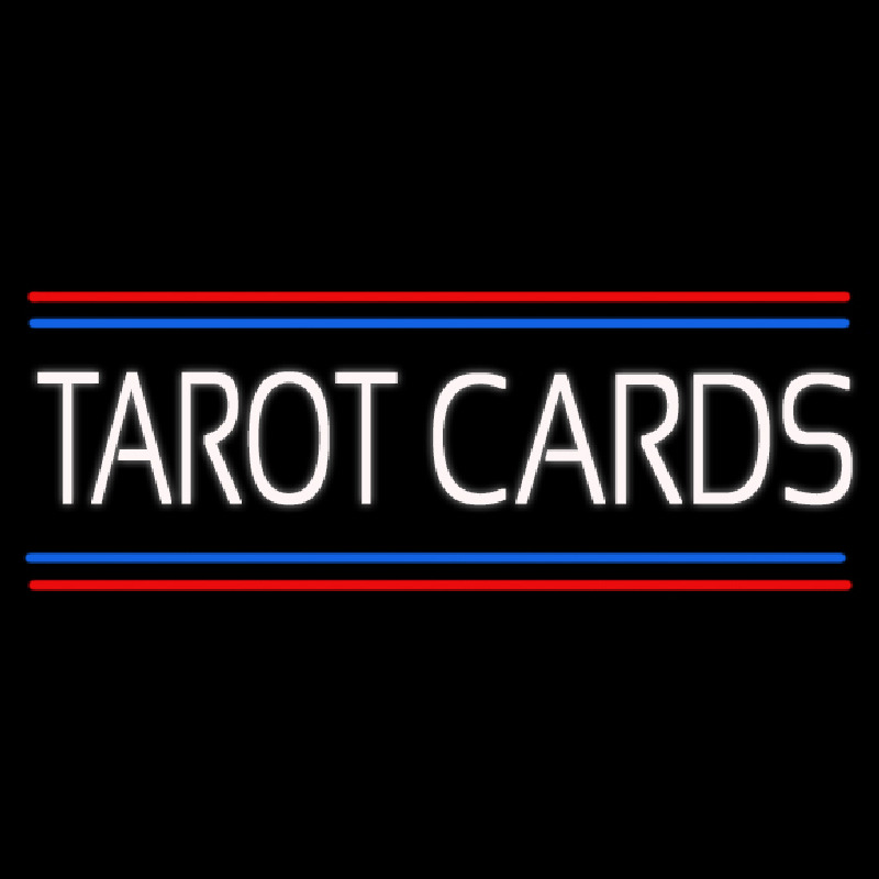 White Tarot Cards With Line Neonskylt