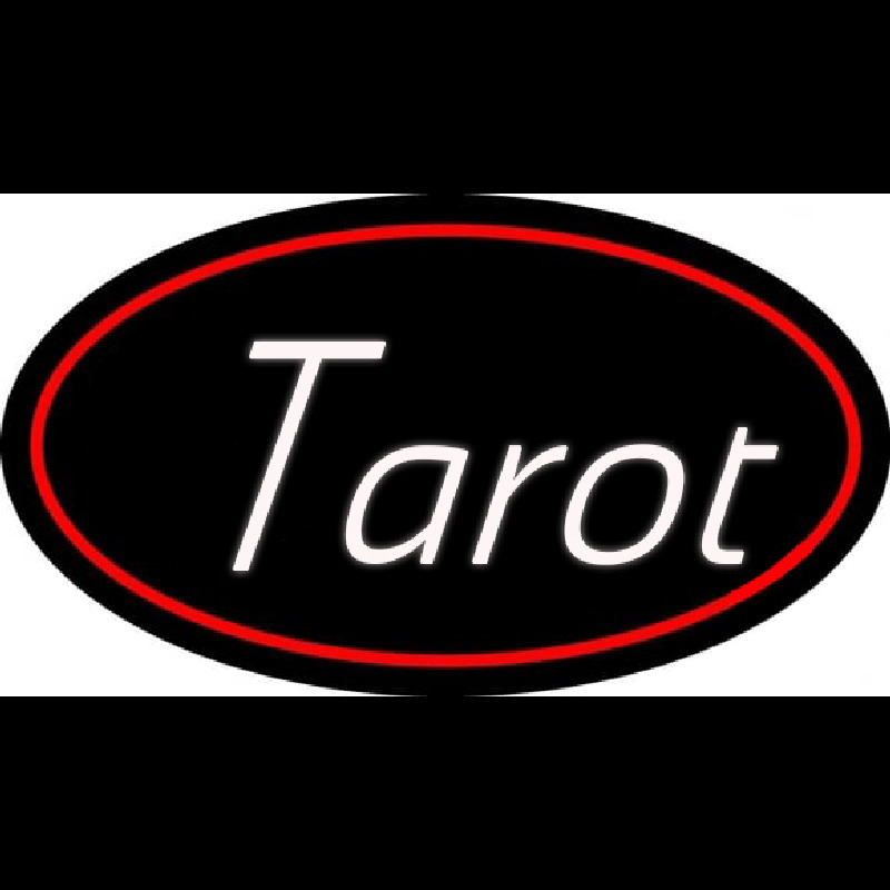 White Tarot Red Border Neonskylt