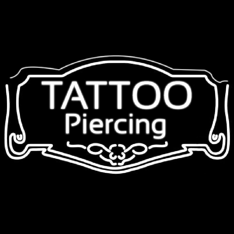 White Tattoo Piercing Neonskylt