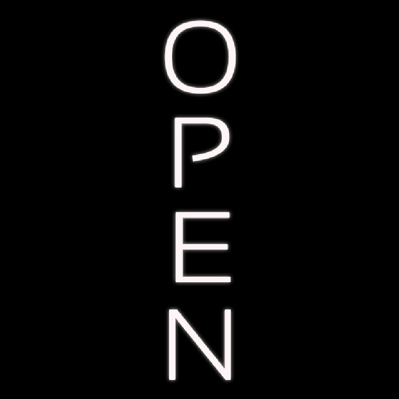 White Vertical Neonskylt