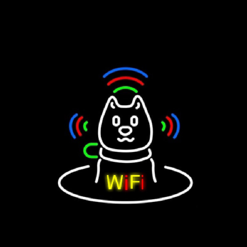 Wifi With Dog Logo Neonskylt