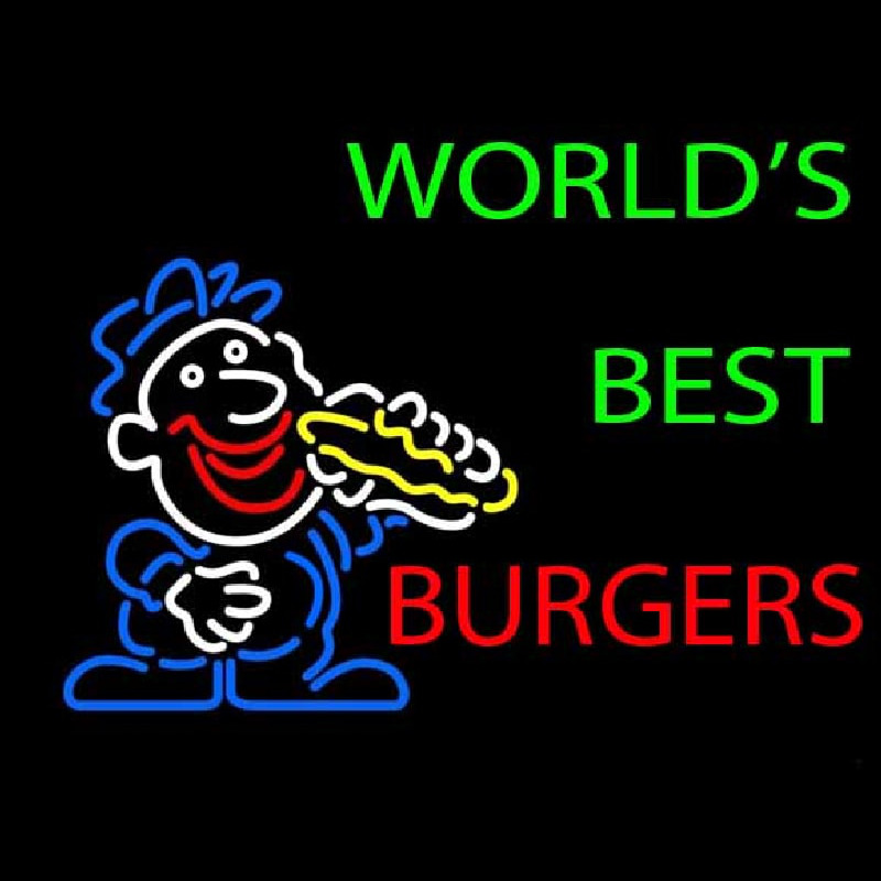 Worlds Best Burgers Neonskylt
