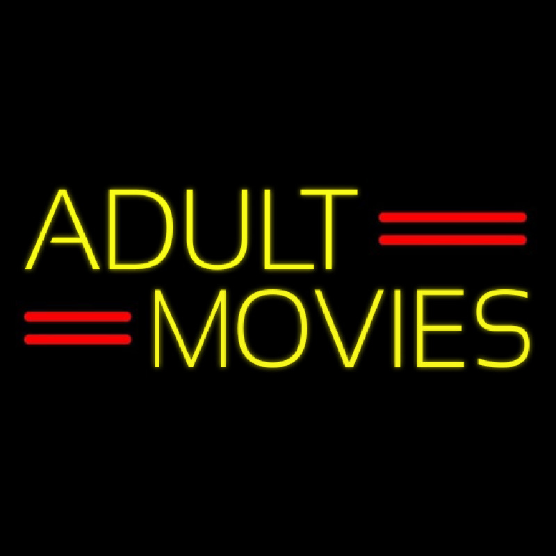 Yellow Adult Movies Neonskylt
