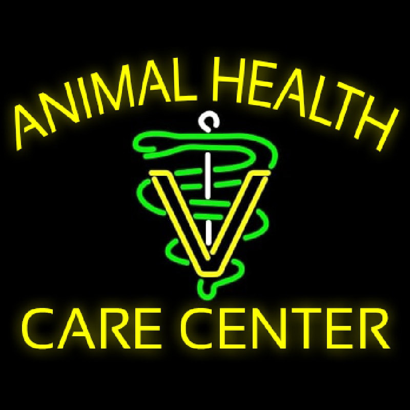 Yellow Animal Health Care Center Neonskylt