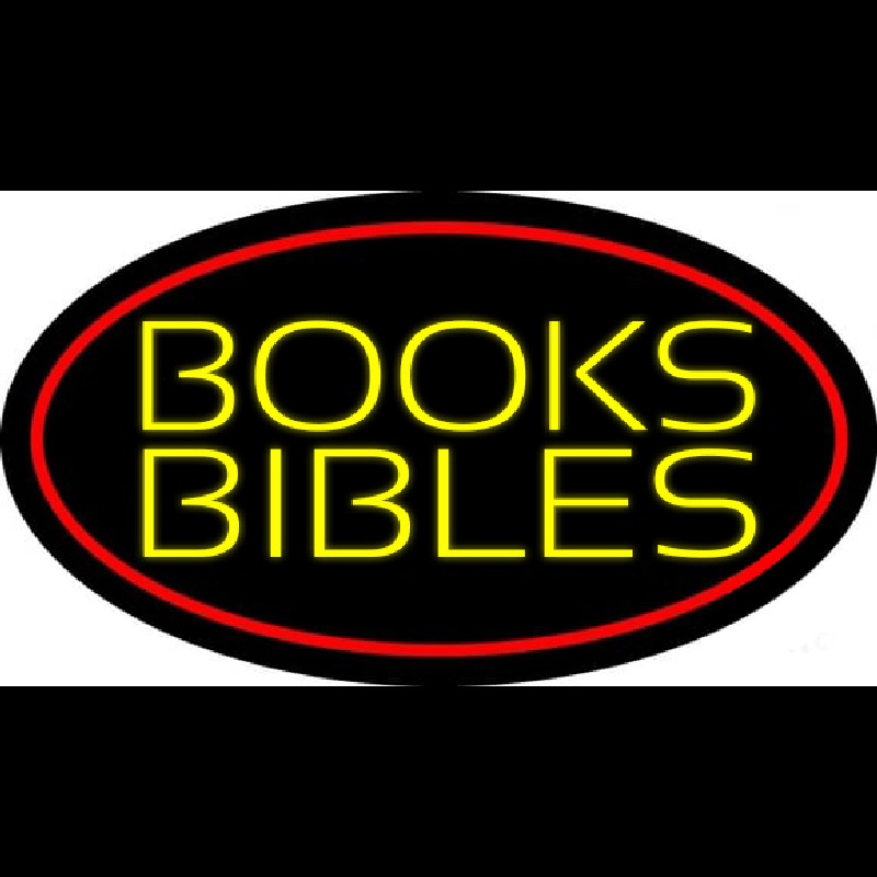 Yellow Books Bibles Neonskylt