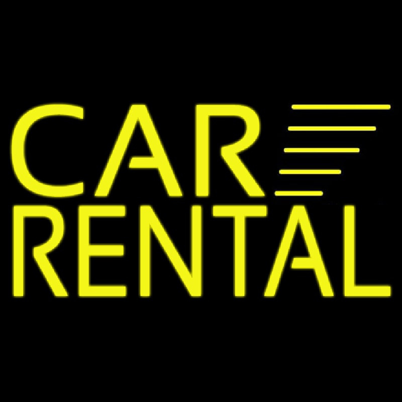 Yellow Car Rental Neonskylt