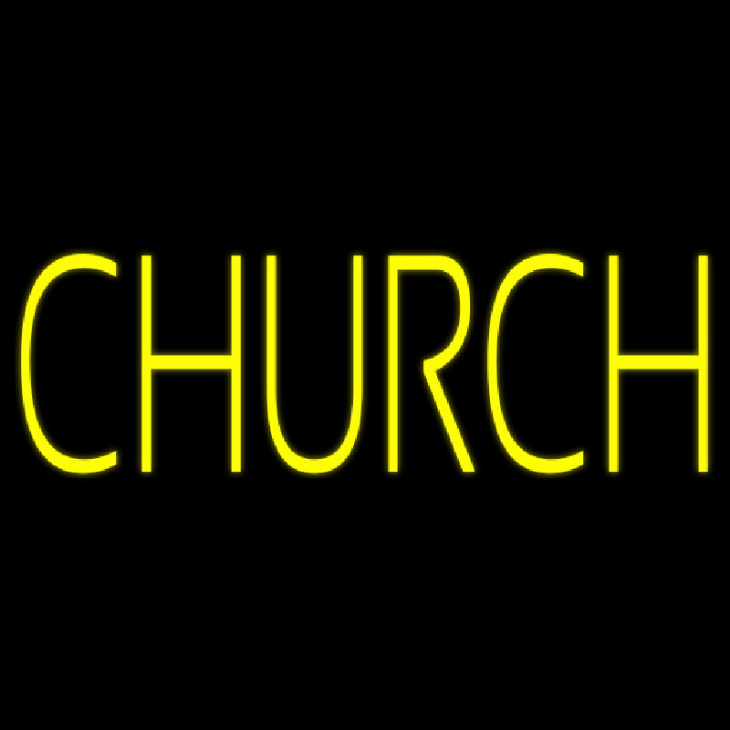 Yellow Church Neonskylt
