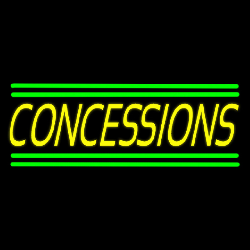 Yellow Concessions Green Line Neonskylt
