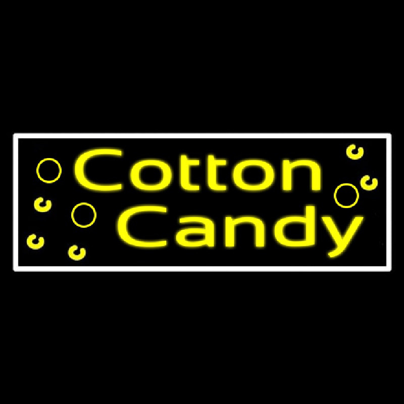 Yellow Cotton Candy Neonskylt