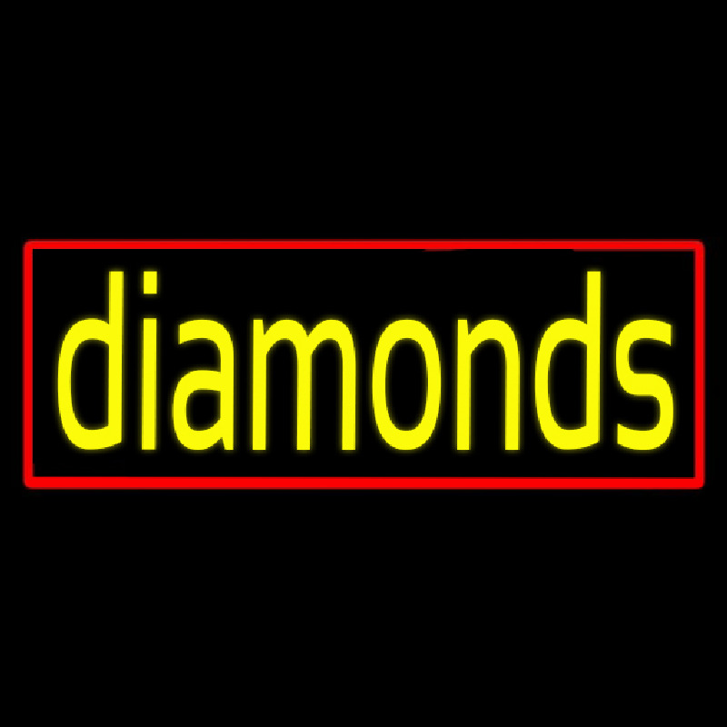 Yellow Diamond Red Border Neonskylt