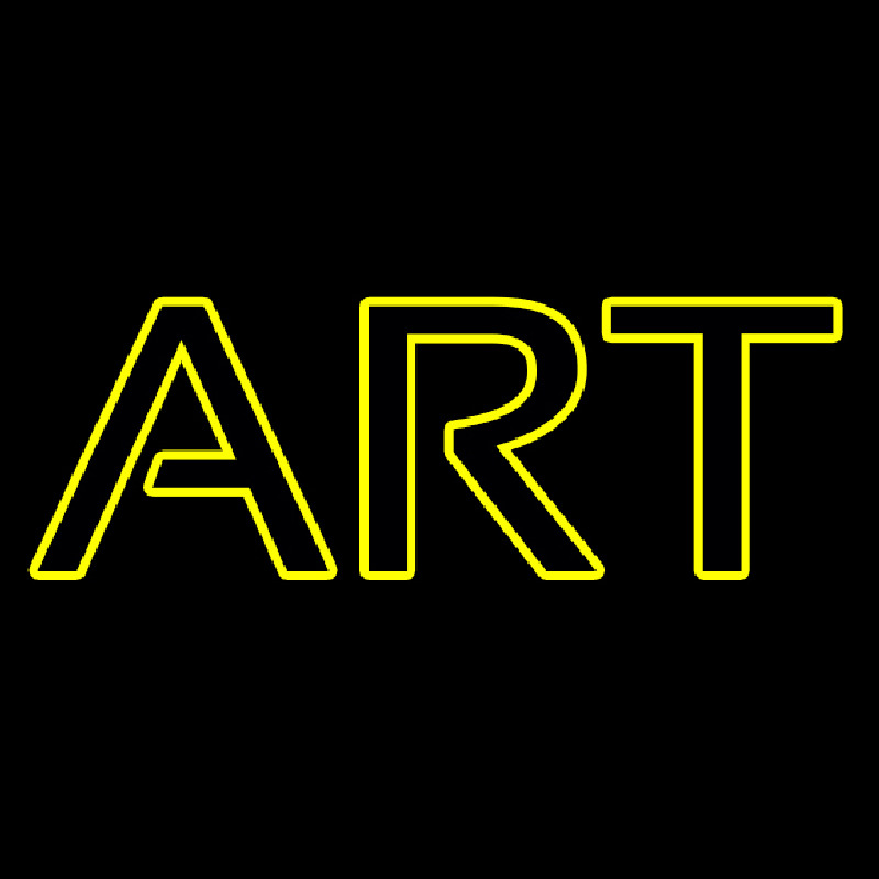 Yellow Double Stroke Art Neonskylt