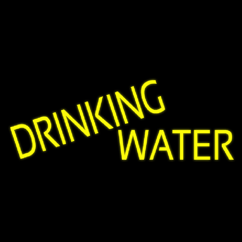 Yellow Drinking Water Neonskylt