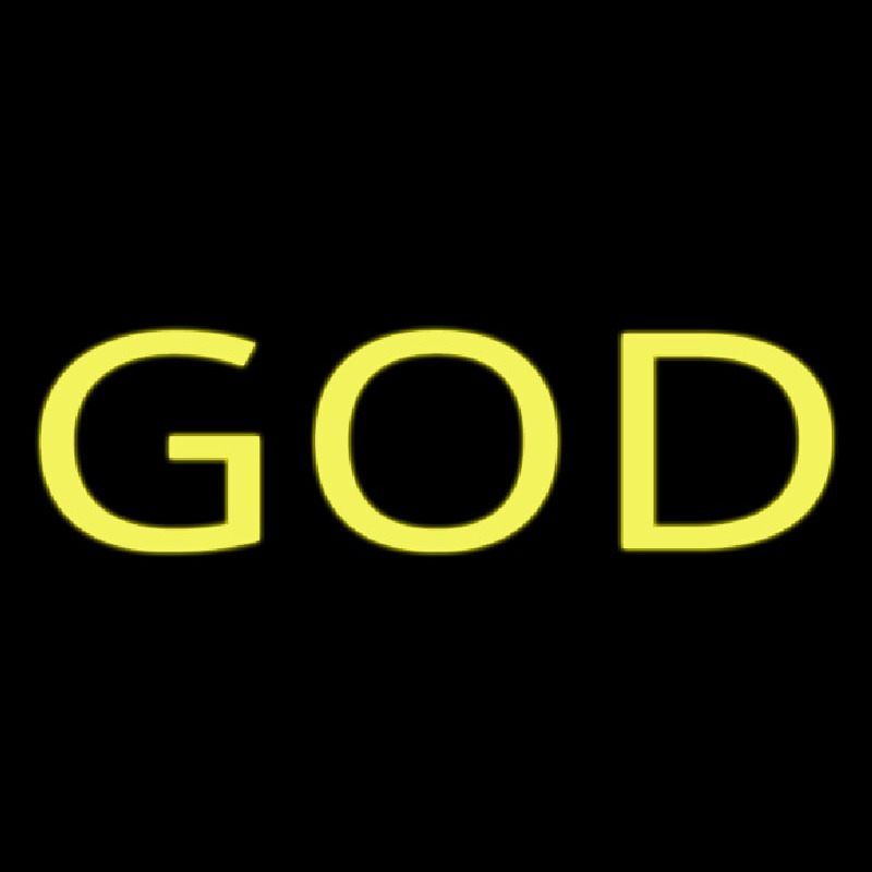 Yellow God Block Neonskylt