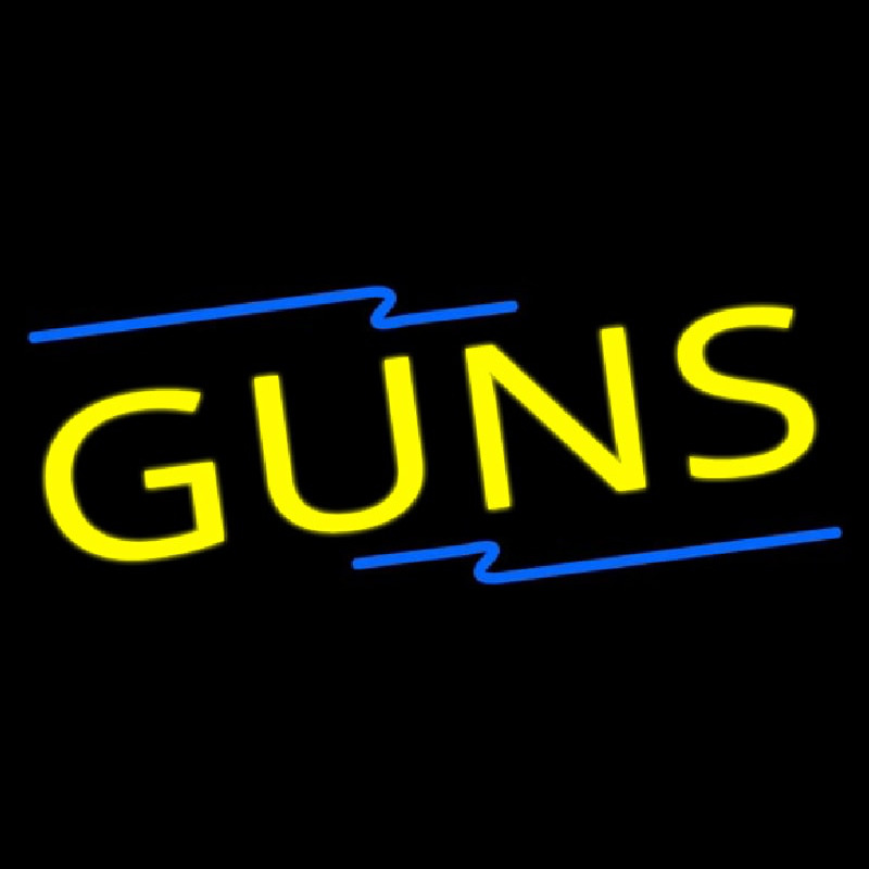 Yellow Guns Neonskylt