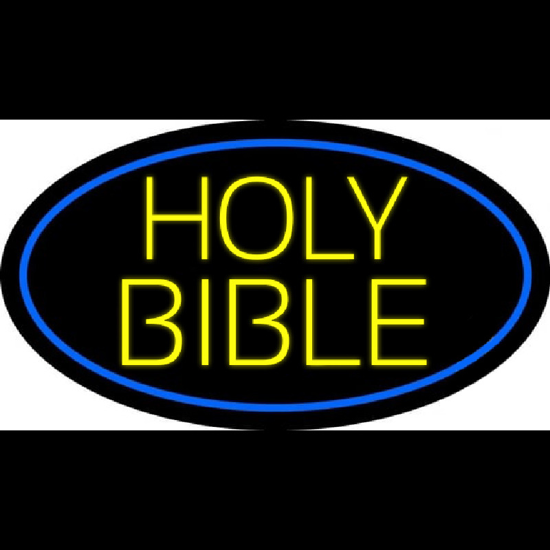 Yellow Holy Bible Neonskylt