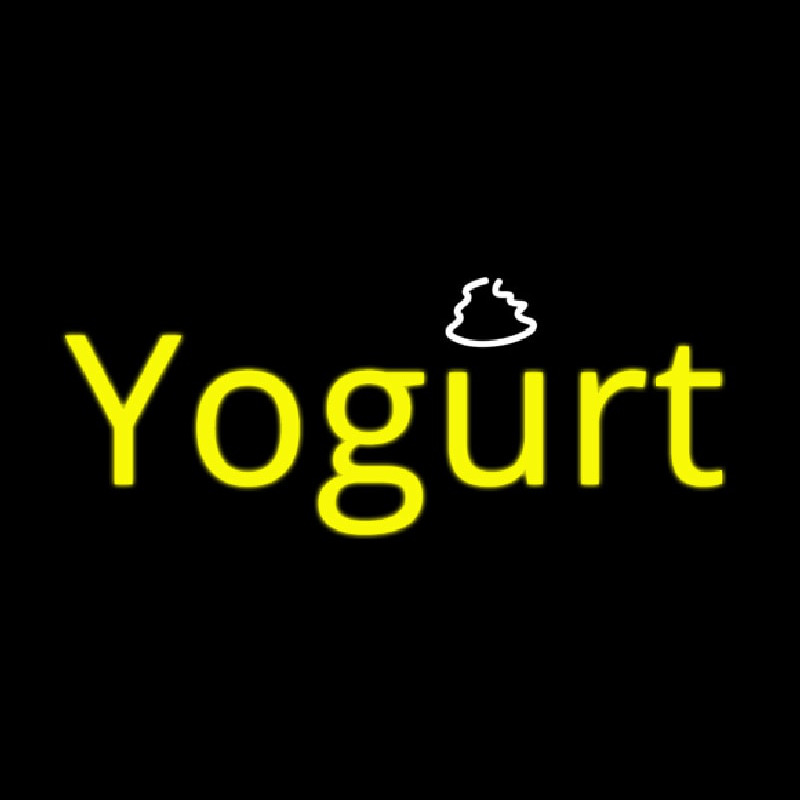 Yellow Horizontal Yogurt Neonskylt