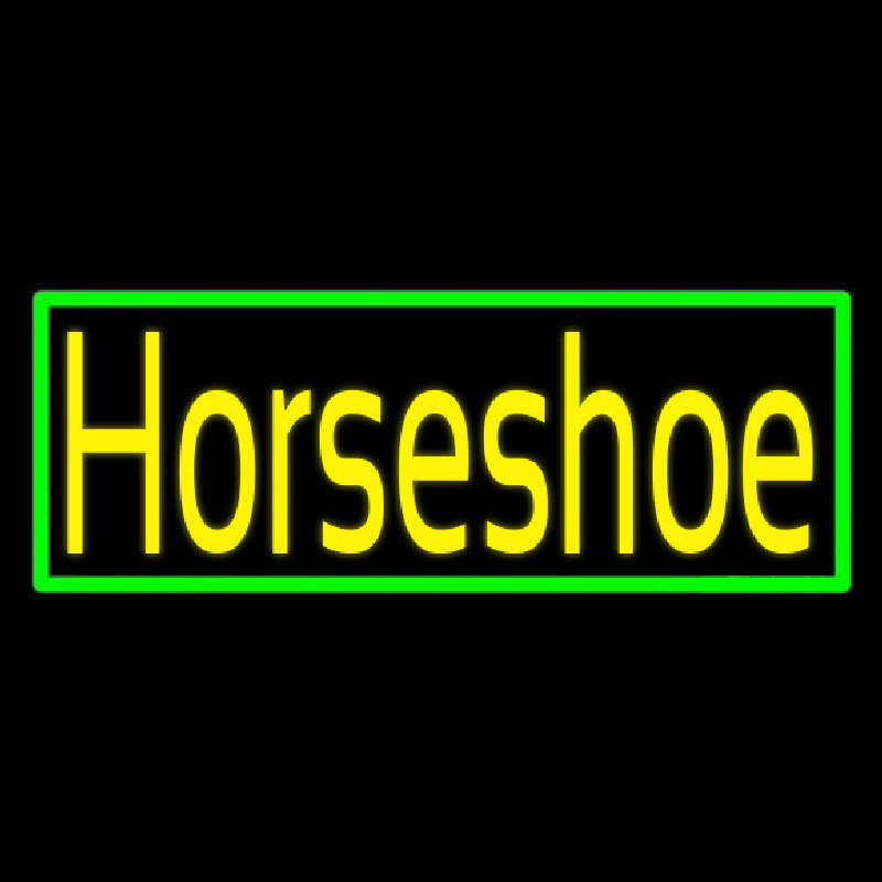 Yellow Horseshoe With Border Neonskylt