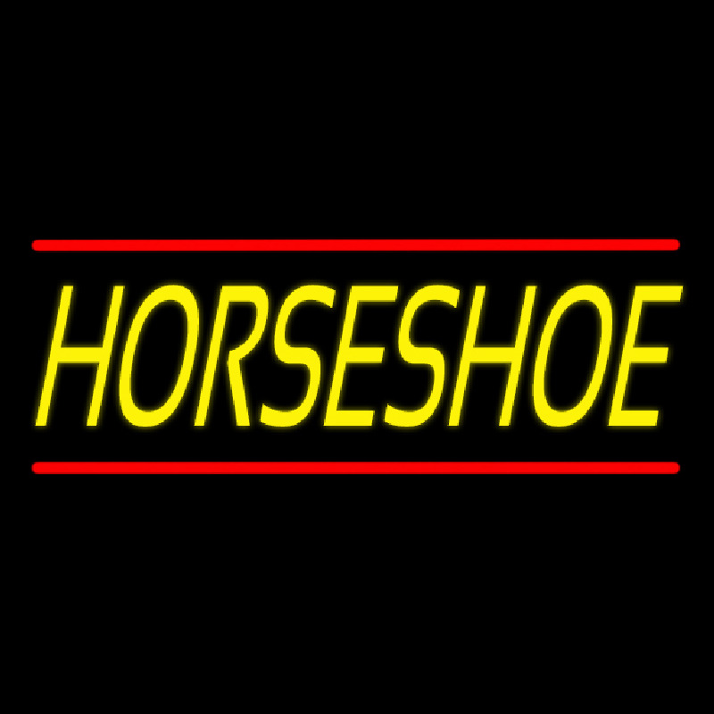 Yellow Horseshoe With Line Neonskylt