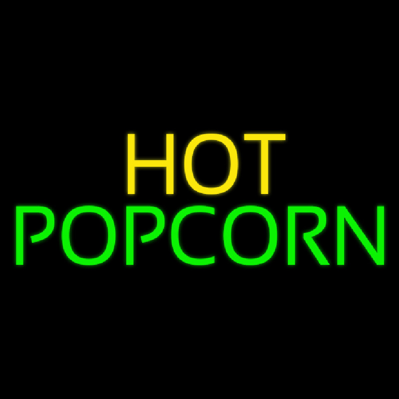 Yellow Hot Green Popcorn Neonskylt