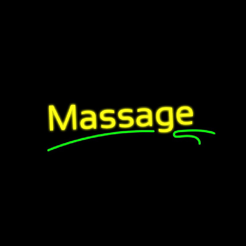 Yellow Massage Green Line Neonskylt