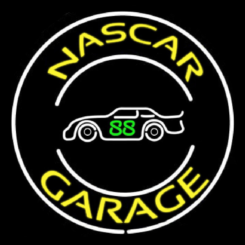Yellow Nascar Garage Neonskylt