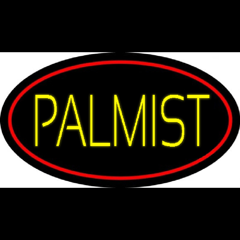 Yellow Palmist Block Neonskylt