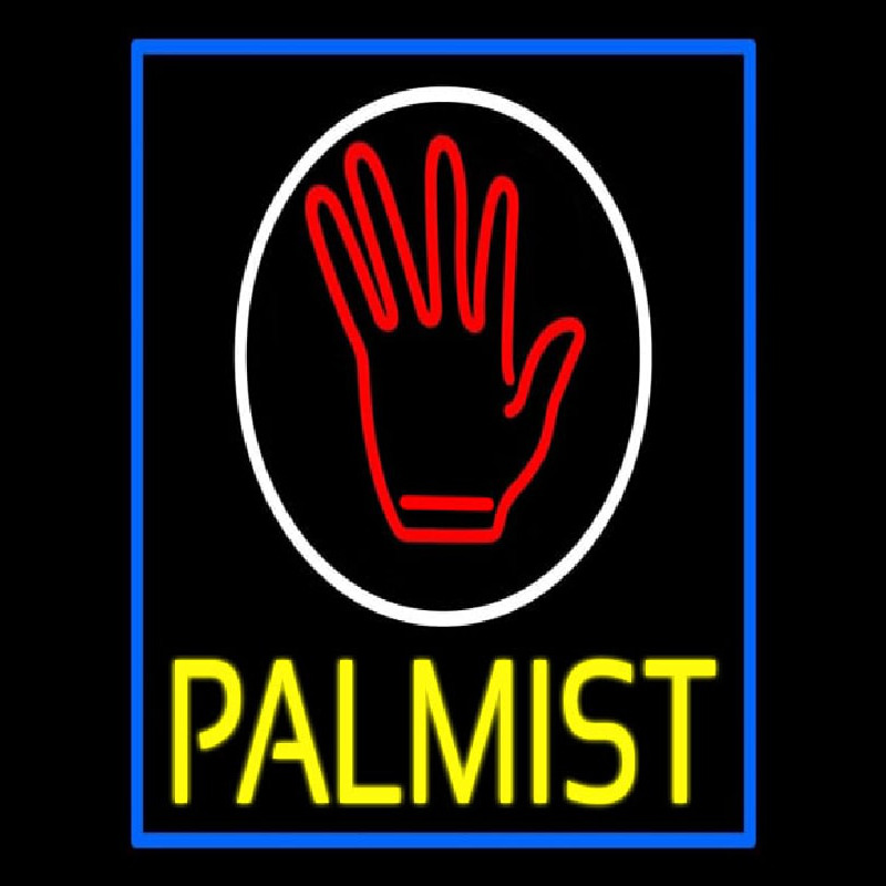 Yellow Palmist Block With Logo Neonskylt