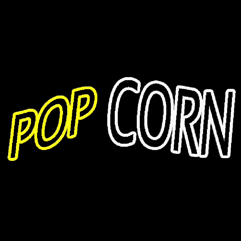 Yellow Pop White Corn Neonskylt