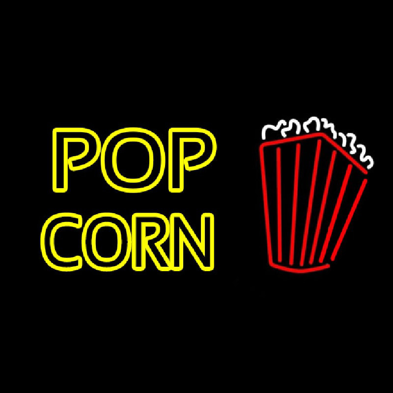 Yellow Popcorn With Logo Neonskylt