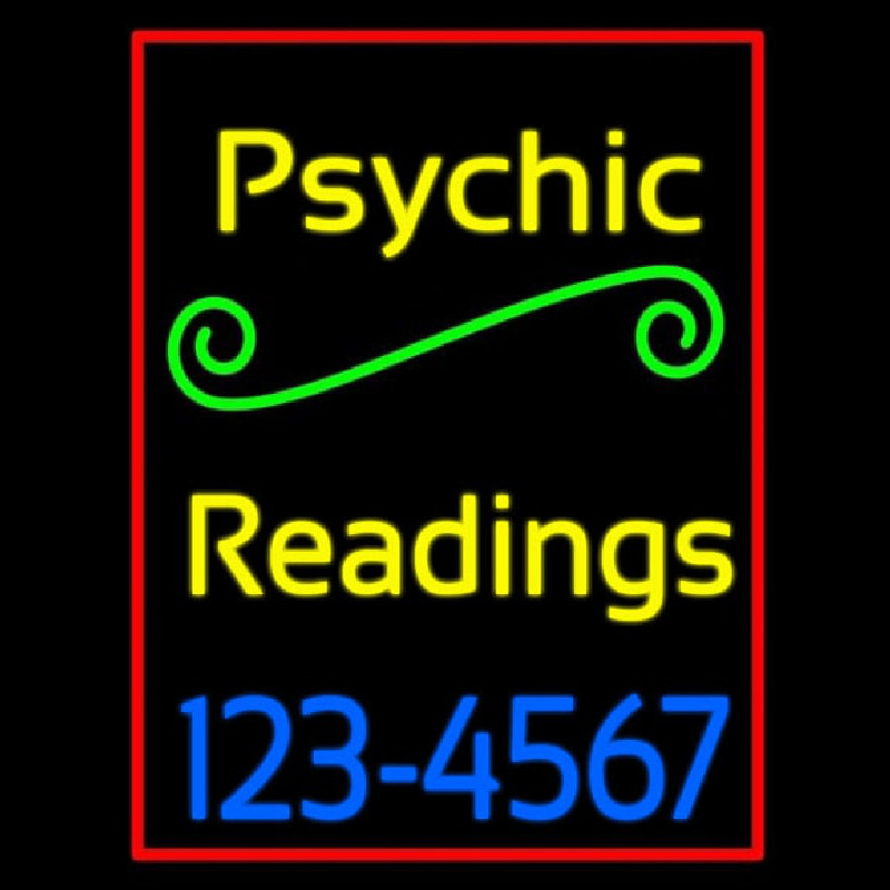 Yellow Psychic Readings With Phone Number Neonskylt