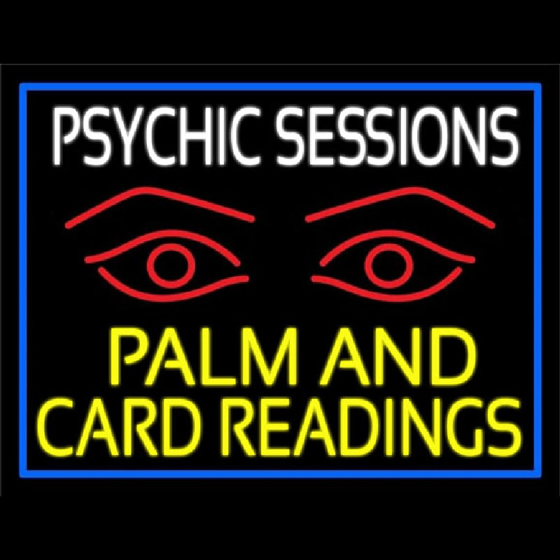 Yellow Psychic Sessions With Red Eye Neonskylt