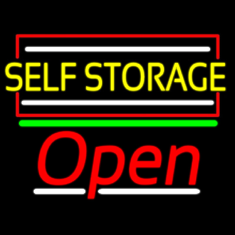 Yellow Self Storage Block With Open 2 Neonskylt