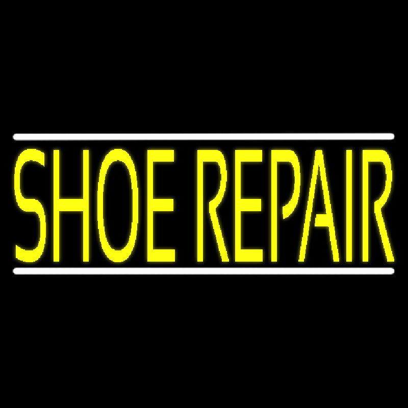 Yellow Shoe Repair Block Neonskylt