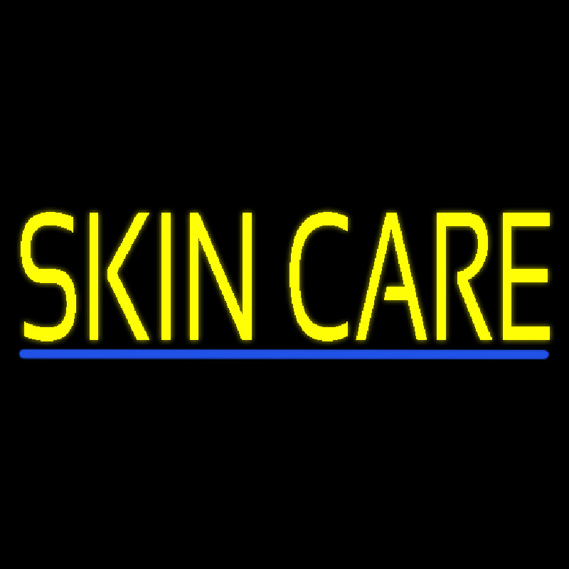 Yellow Skin Care Blue Line Neonskylt