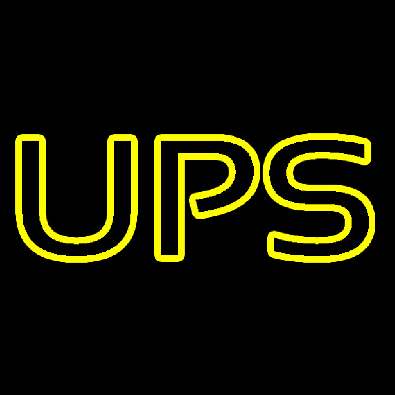 Yellow Ups Double Stroke Neonskylt