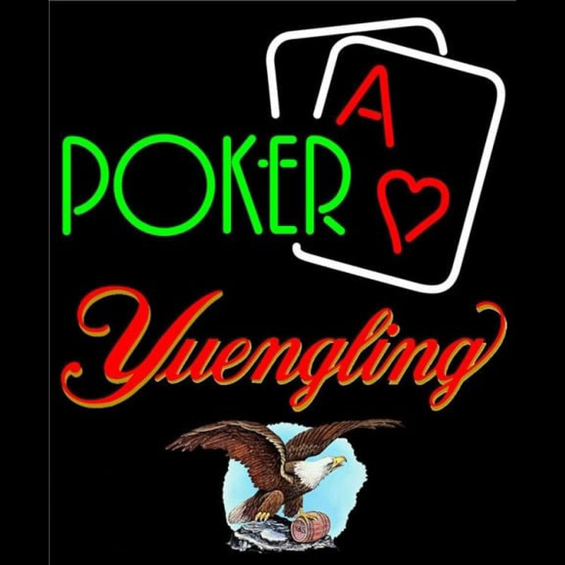 Yuengling Green Poker Beer Sign Neonskylt