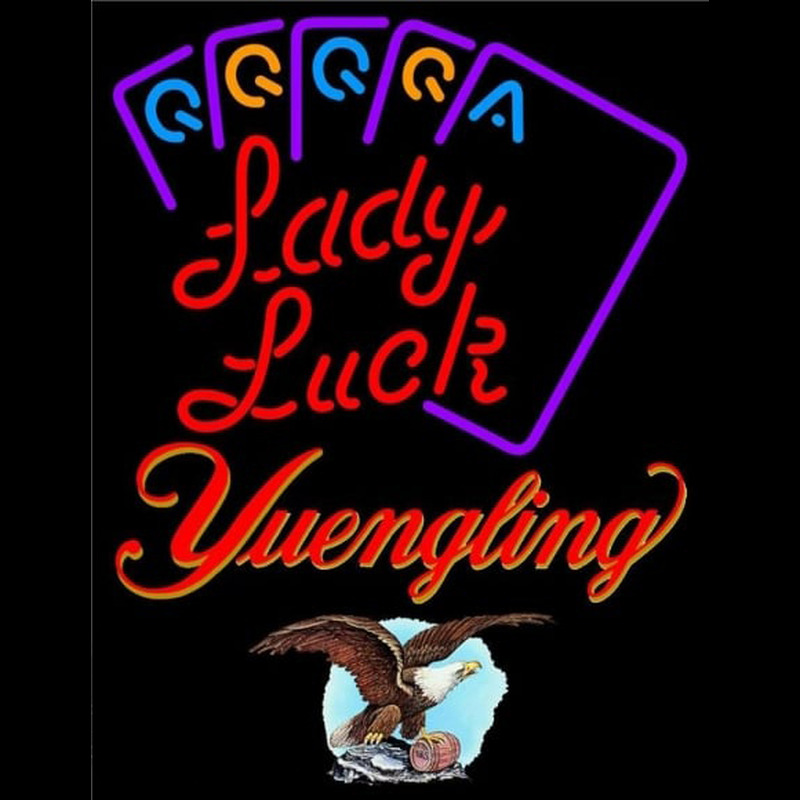 Yuengling Lady Luck Series Beer Sign Neonskylt