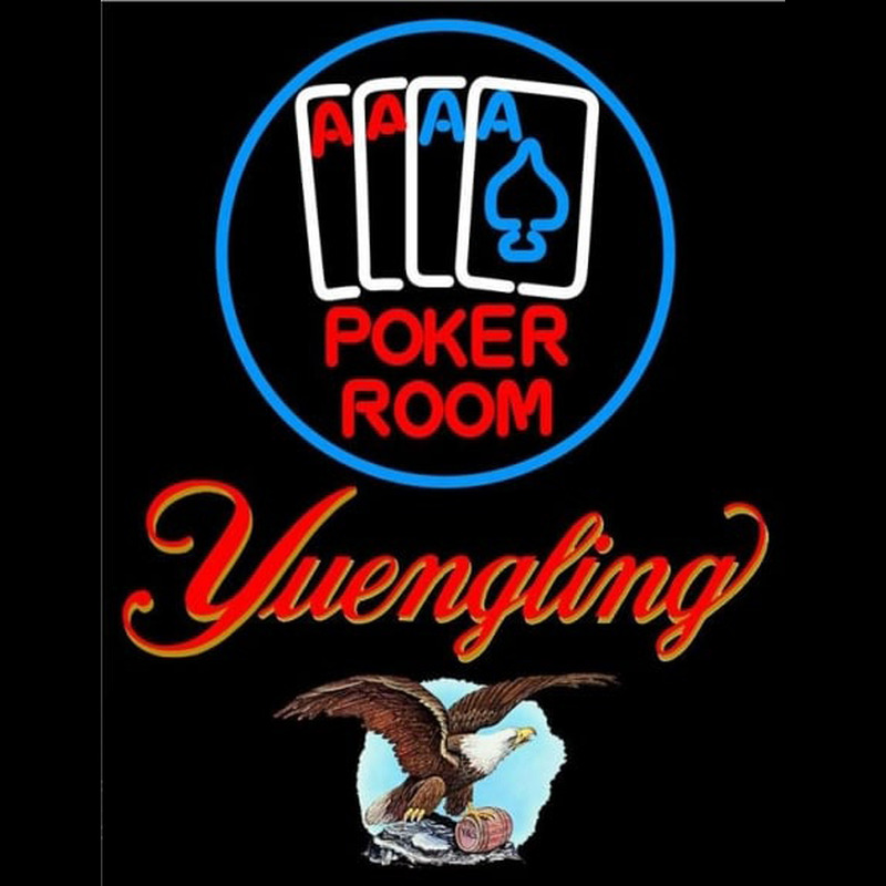 Yuengling Poker Room Beer Sign Neonskylt