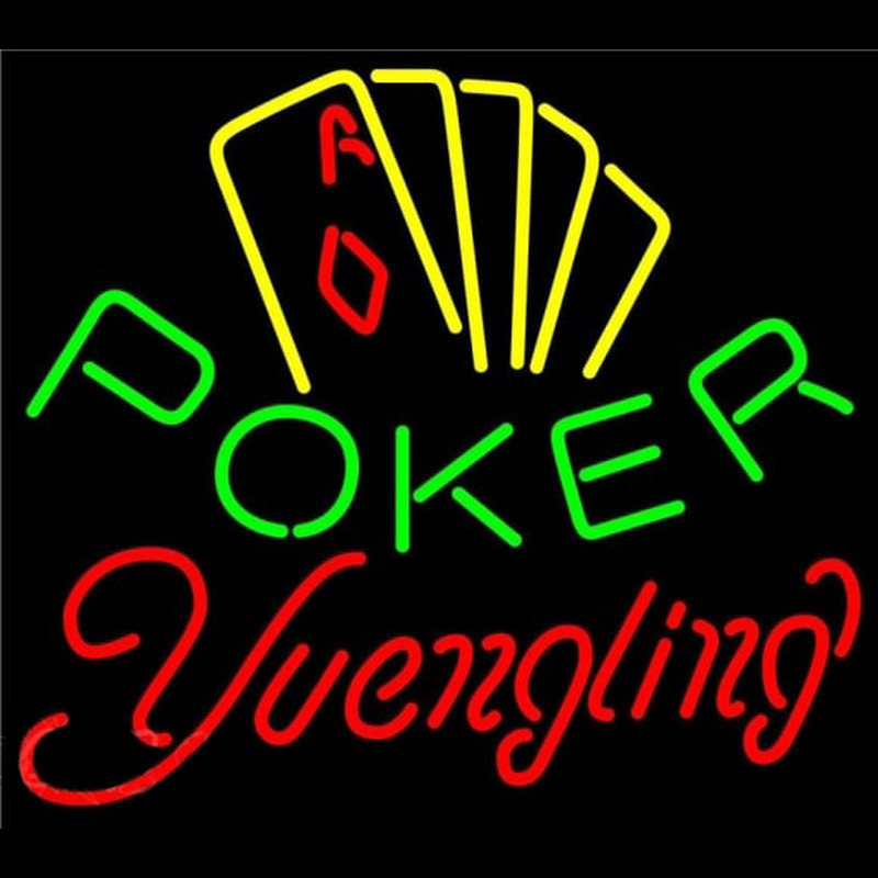 Yuengling Poker Yellow Beer Sign Neonskylt