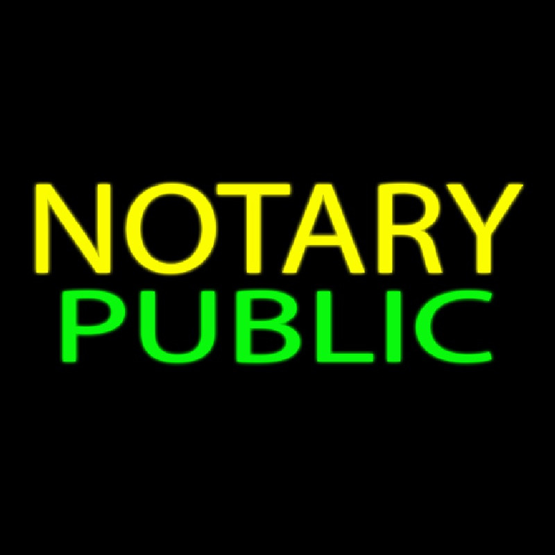 Yellow Notary Public Neonskylt