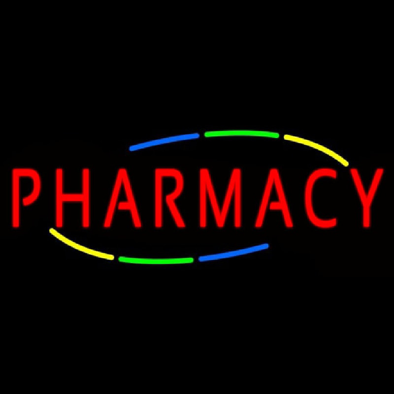 Multi Colored Deco Style Pharmacy Neonskylt