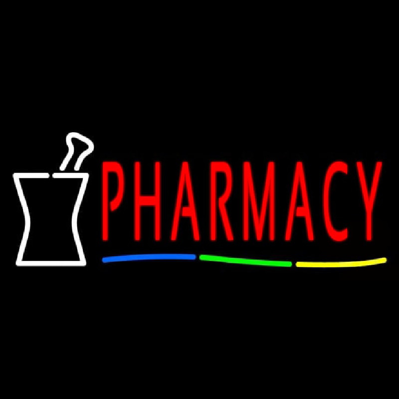 Red Pharmacy Logo Neonskylt