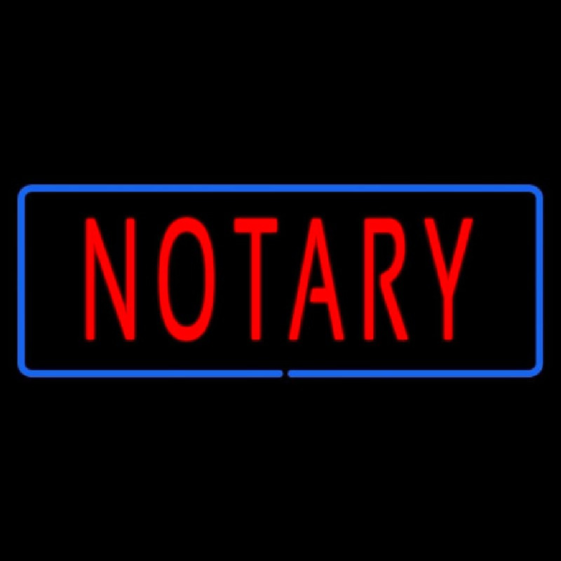 Red Notary Blue Border Neonskylt