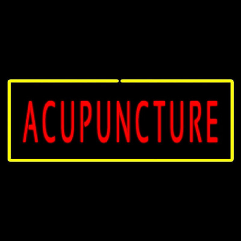 Red Acupuncture Yellow Neonskylt