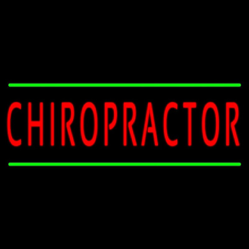 Red Chiropractor Green Lines Neonskylt