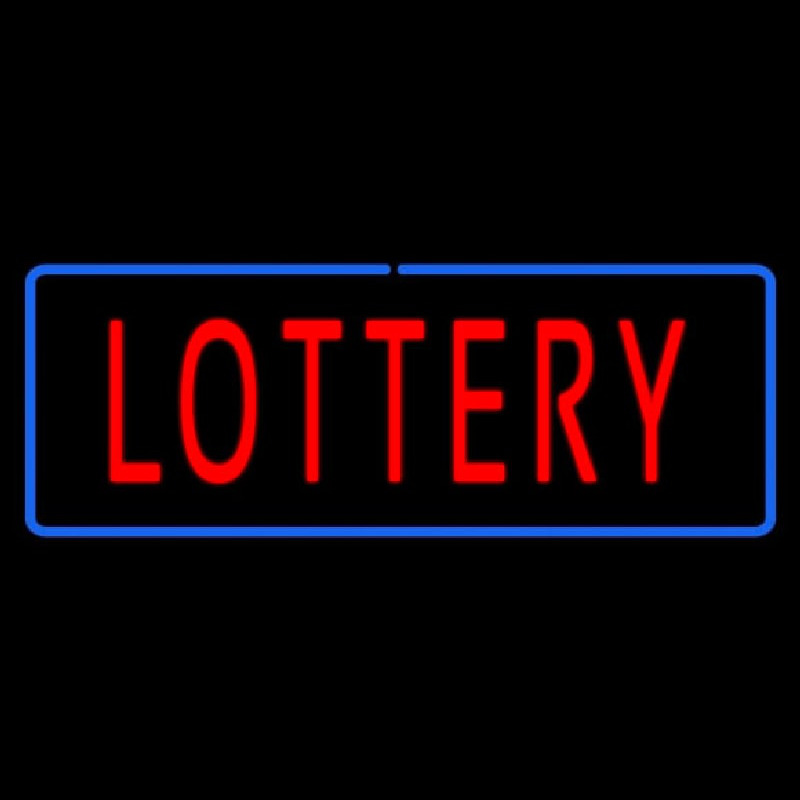 Red Lottery Blue Border Neonskylt