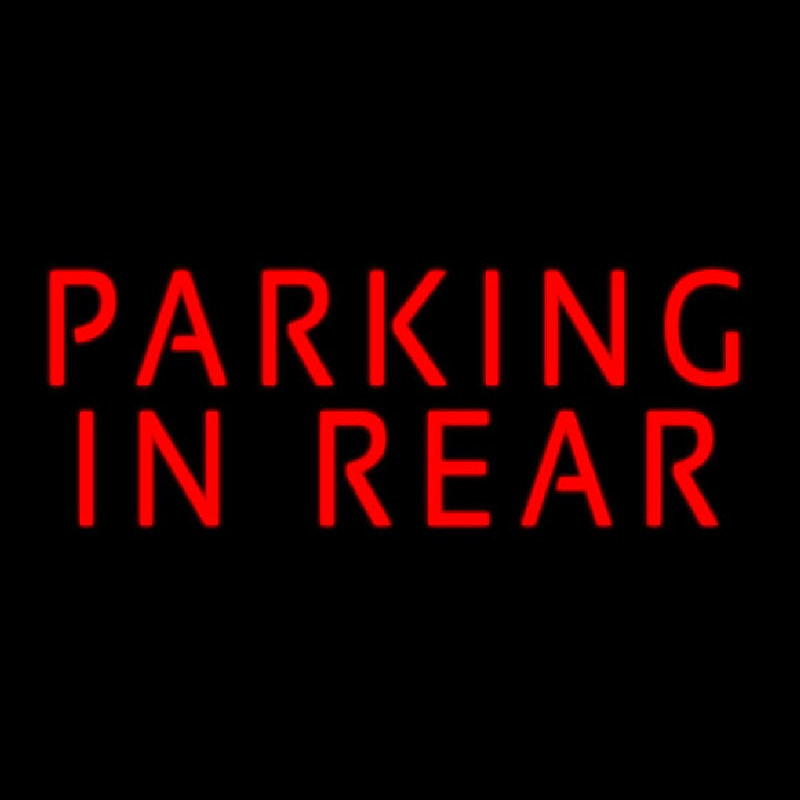 Red Parking In Rear Neonskylt